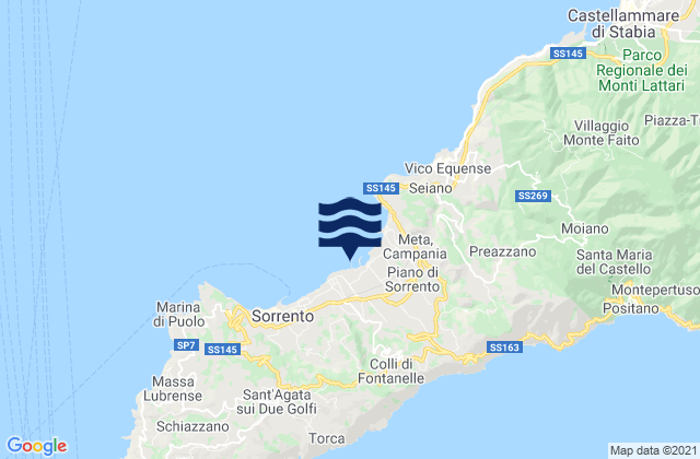 Karte der Gezeiten Sant'Agnello, Italy