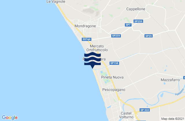 Karte der Gezeiten Sant'Andrea-Pizzone-Ciamprisco, Italy