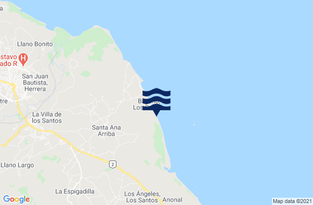 Karte der Gezeiten Santa Ana Arriba, Panama