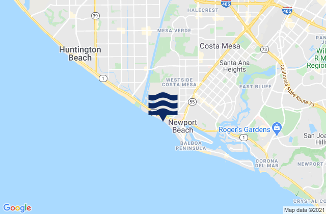 Karte der Gezeiten Santa Ana, United States