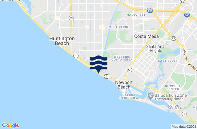 Karte der Gezeiten Santa Ana River Entrance (Inside), United States