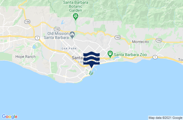 Karte der Gezeiten Santa Barbara, United States