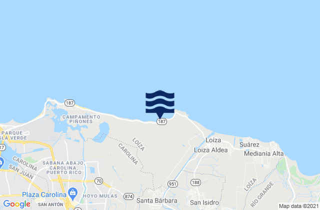 Karte der Gezeiten Santa Barbara, Puerto Rico