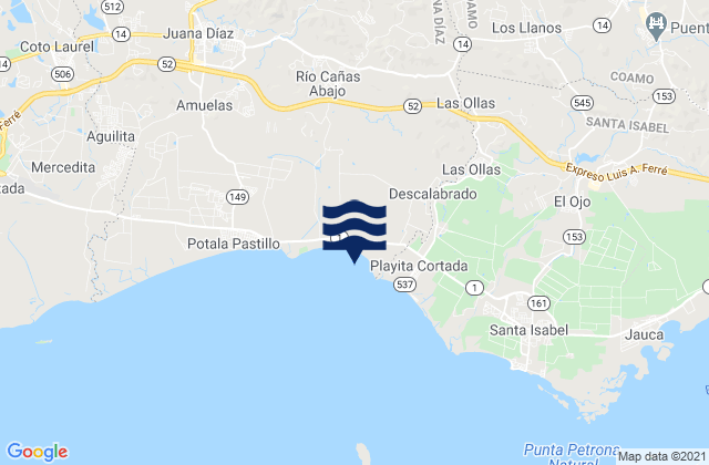 Karte der Gezeiten Santa Catalina Barrio, Puerto Rico