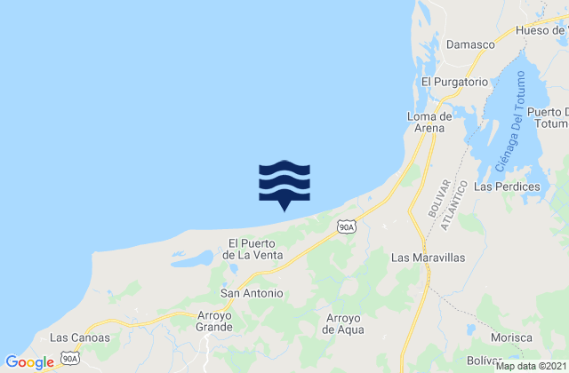 Karte der Gezeiten Santa Catalina, Colombia