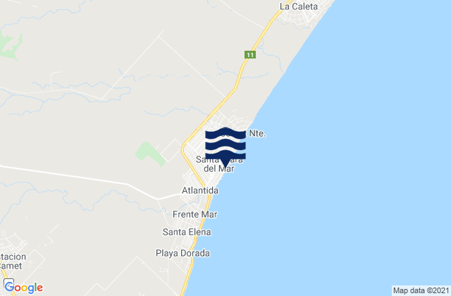 Karte der Gezeiten Santa Clara del Mar, Argentina