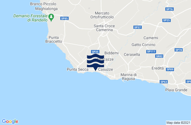 Karte der Gezeiten Santa Croce Camerina, Italy