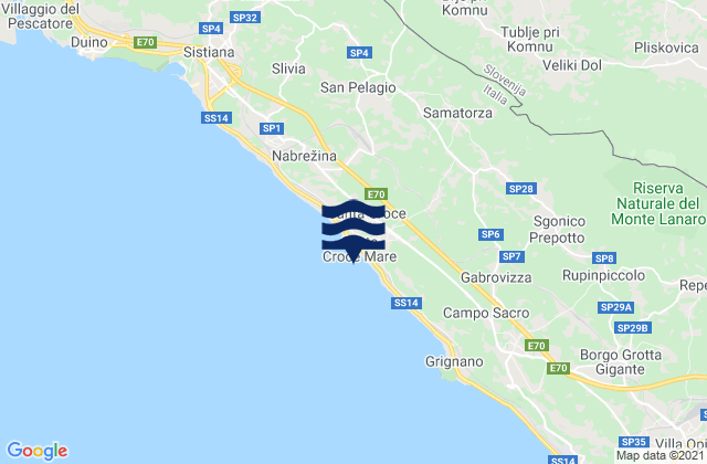 Karte der Gezeiten Santa Croce, Italy
