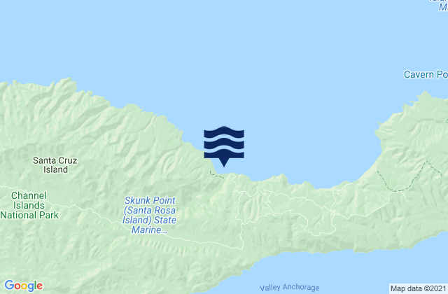 Karte der Gezeiten Santa Cruz Island, United States