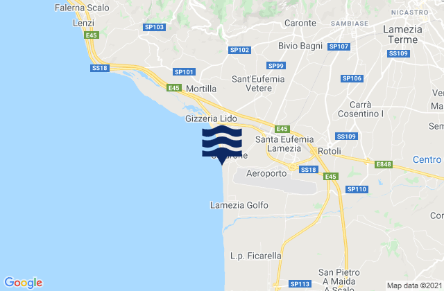 Karte der Gezeiten Santa Eufemia Lamezia, Italy