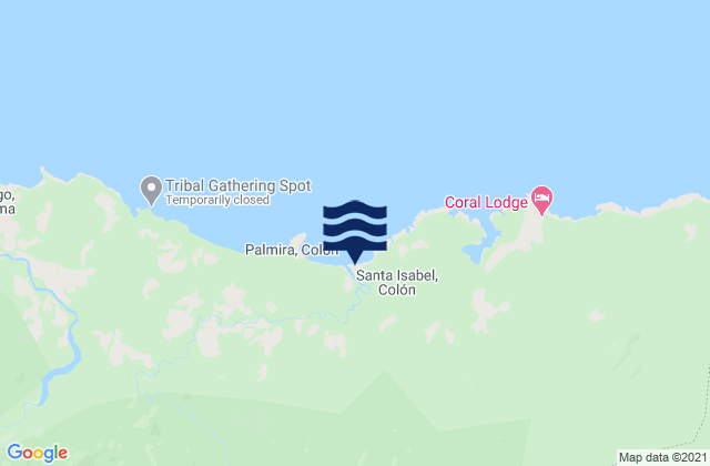 Karte der Gezeiten Santa Isabel, Panama