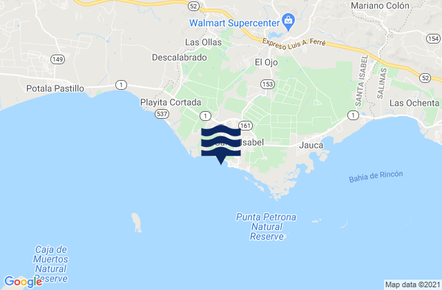 Karte der Gezeiten Santa Isabel, Puerto Rico