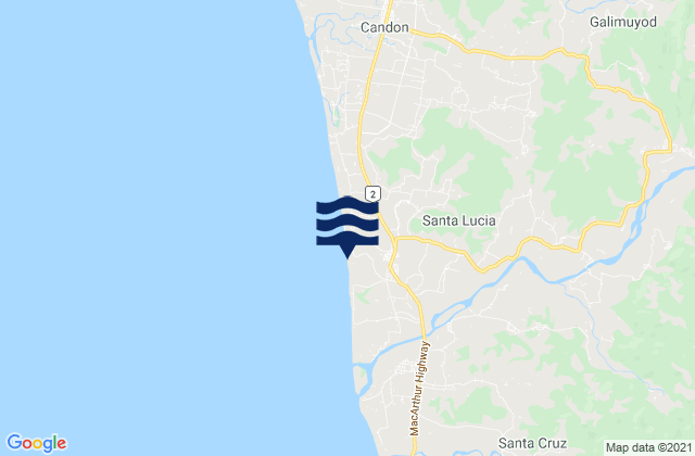 Karte der Gezeiten Santa Lucia, Philippines