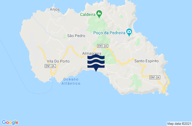 Karte der Gezeiten Santa Maria - Praia Formosa, Portugal