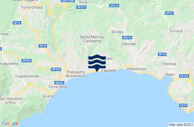 Karte der Gezeiten Santa Marina, Italy