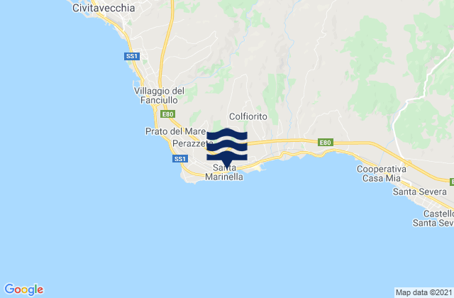 Karte der Gezeiten Santa Marinella, Italy