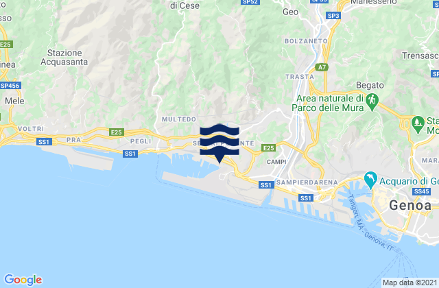 Karte der Gezeiten Santa Marta, Italy