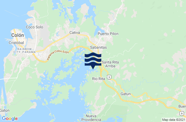 Karte der Gezeiten Santa Rita Arriba, Panama