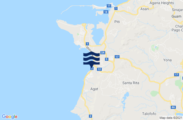 Karte der Gezeiten Santa Rita Municipality, Guam