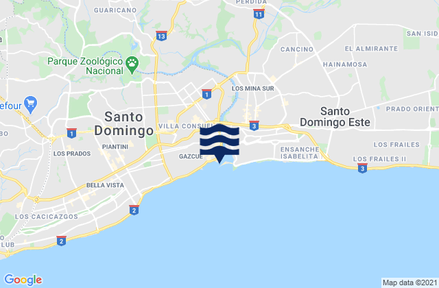 Karte der Gezeiten Santo Domingo (Ciudad Trujillo), Dominican Republic