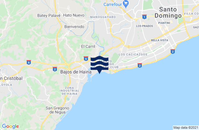 Karte der Gezeiten Santo Domingo Oeste, Dominican Republic