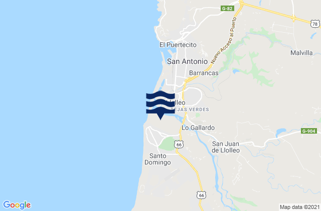Karte der Gezeiten Santo Domingo, Chile