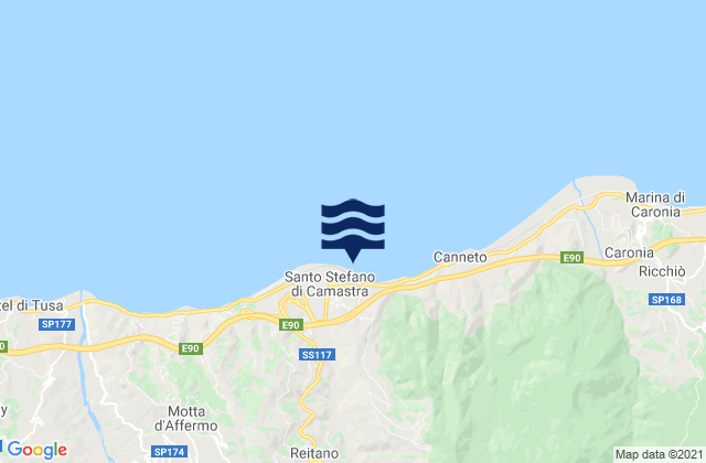 Karte der Gezeiten Santo Stefano di Camastra, Italy