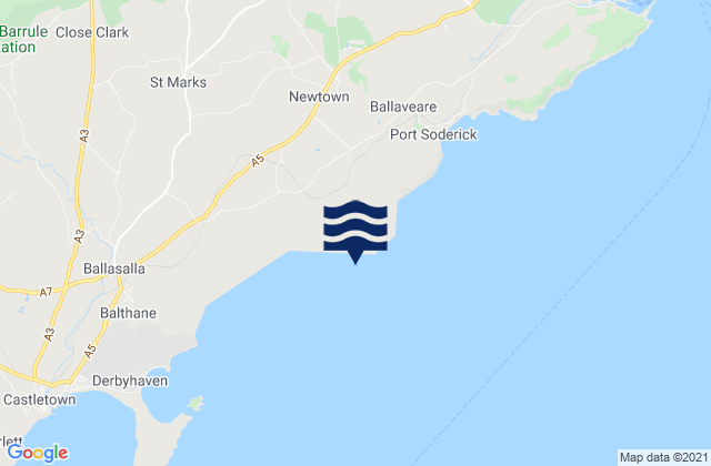Karte der Gezeiten Santon, Isle of Man