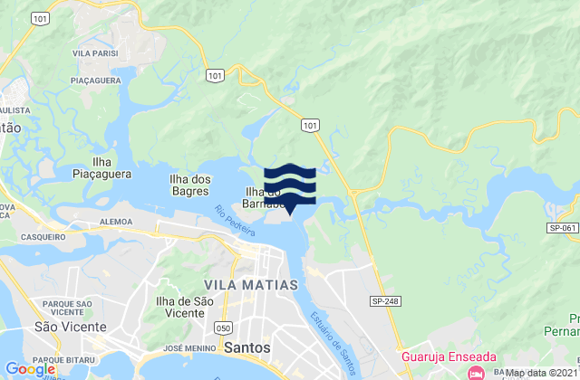 Karte der Gezeiten Santos, Brazil