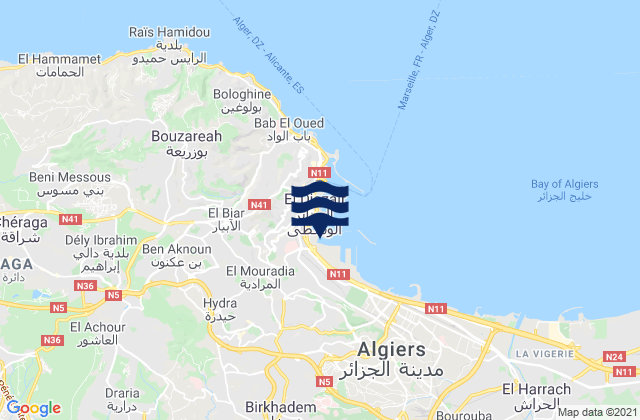Karte der Gezeiten Saoula, Algeria