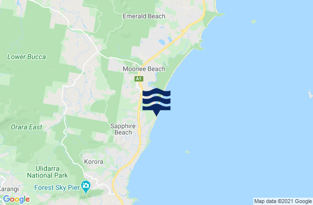 Karte der Gezeiten Sapphire Beach, Australia