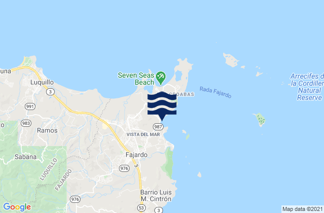 Karte der Gezeiten Sardinera Barrio, Puerto Rico