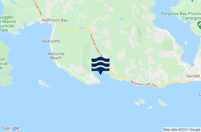 Karte der Gezeiten Sargeant Bay, Canada