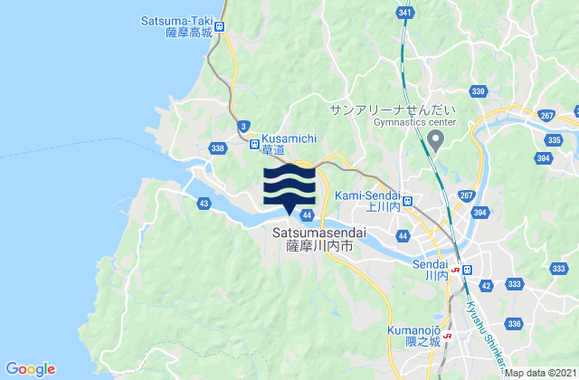 Karte der Gezeiten Satsumasendai, Japan
