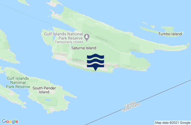 Karte der Gezeiten Saturna Island, Canada