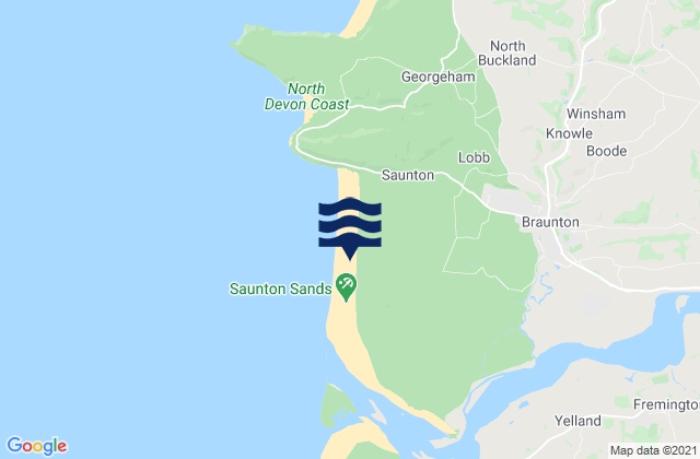 Karte der Gezeiten Saunton Sands, United Kingdom