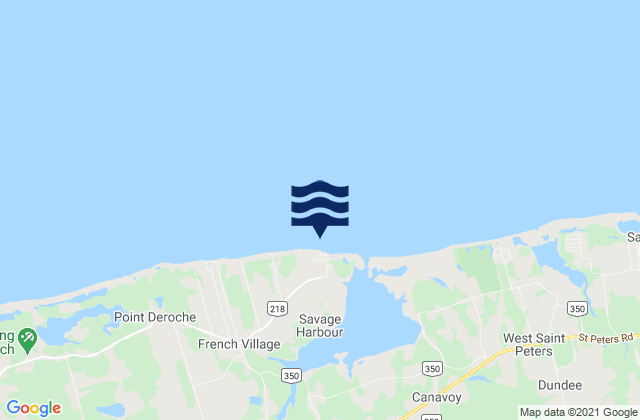 Karte der Gezeiten Savage Harbour, Canada