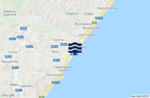 Karte der Gezeiten Savoca, Italy