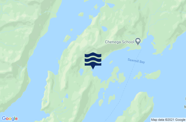 Karte der Gezeiten Sawmill Bay (Evans Island), United States
