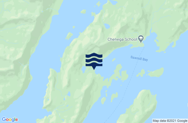 Karte der Gezeiten Sawmill Bay Evans Island, United States
