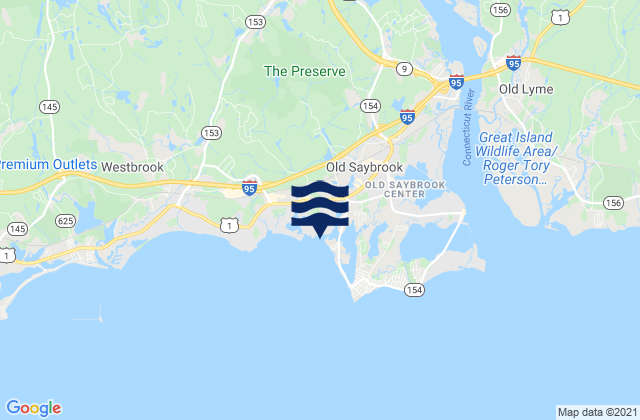 Karte der Gezeiten Saybrook Point River, United States