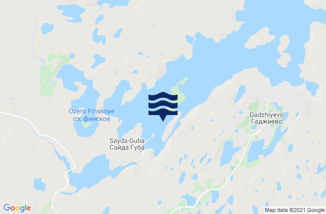 Karte der Gezeiten Sayda Bay, Russia