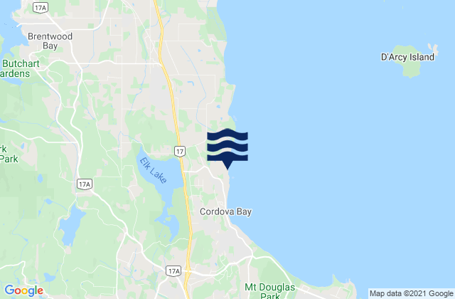 Karte der Gezeiten Sayward Beach, Canada