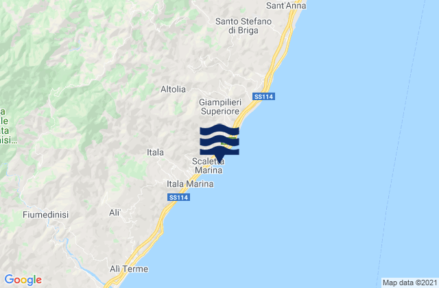 Karte der Gezeiten Scaletta Zanclea, Italy