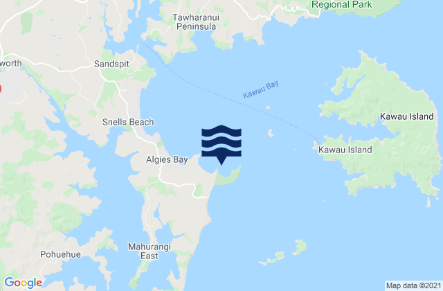 Karte der Gezeiten Scandretts Bay, New Zealand