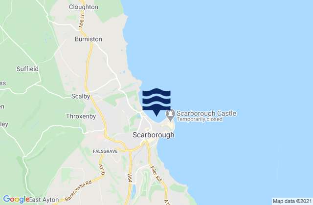 Karte der Gezeiten Scarborough - North Bay, United Kingdom