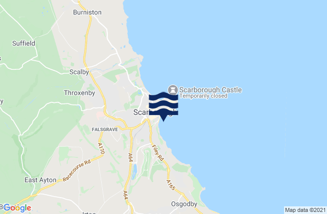 Karte der Gezeiten Scarborough - South Bay, United Kingdom