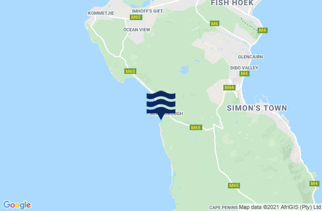 Karte der Gezeiten Scarborough Beach, South Africa