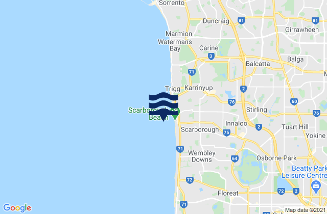Karte der Gezeiten Scarborough Beach, Australia