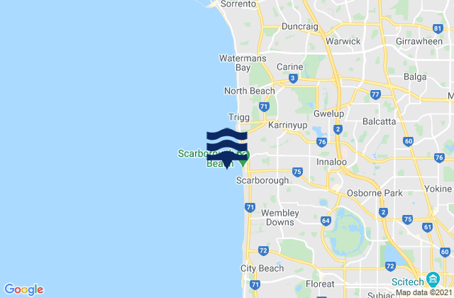 Karte der Gezeiten Scarborough Beach, Australia